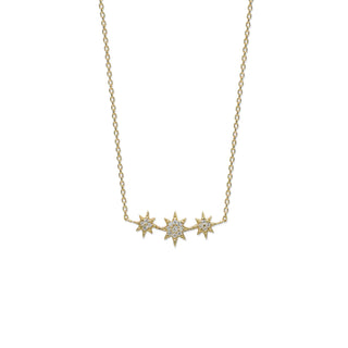 Triple North Star Micro Bar Necklace
