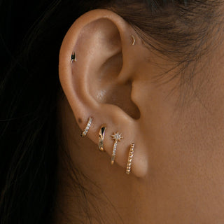 Micro North Star Diamond Half Hoops