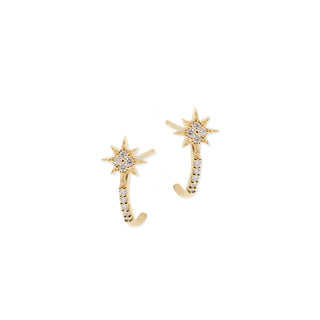 Micro North Star Diamond Half Hoops
