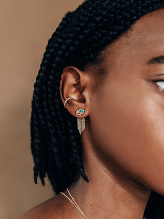 Emerald & Topaz Deux Carré Studs - Anne Sportun Fine Jewellery