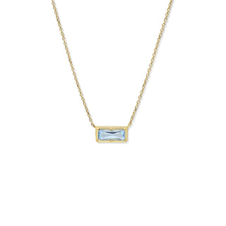 Blue Topaz Carré Baguette Necklace