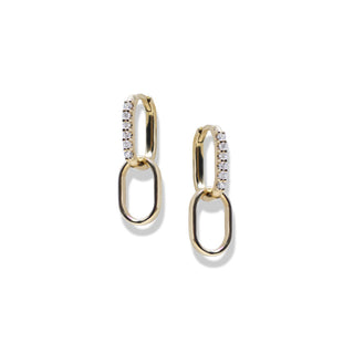 Diamond Pavé Paper Clip Double Hoops