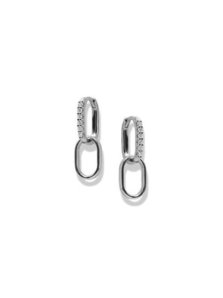 Pavé Paper Clip Hoops | Silver