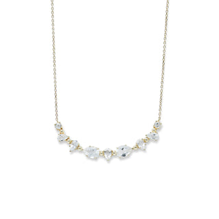 Clear Topaz Bouquet Gem Bar Necklace