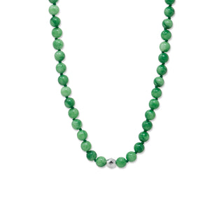 Bohème Smooth Korean Green Jade Necklace | Silver