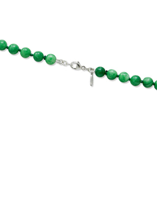 Bohème Smooth Korean Green Jade Necklace | Silver