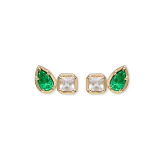 Topaz & Emerald Toi et Moi Earrings