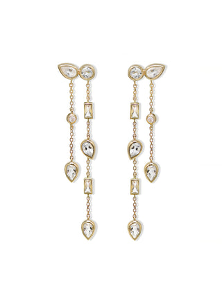 Diamond & Topaz Eliana Double Chain Chandelier Earring