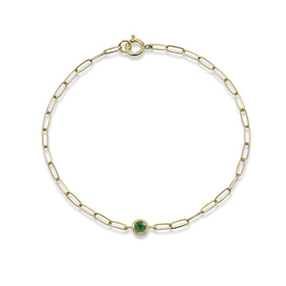 Gemstone Paperclip Bracelet