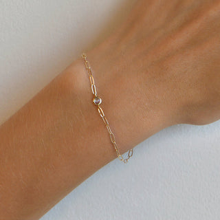 Gemstone Paperclip Bracelet