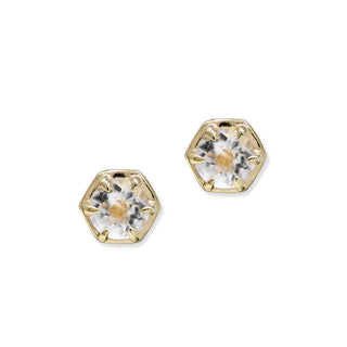 Clear Topaz Claw Prong Stud Earrings