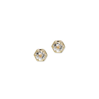 Clear Topaz Claw Prong Stud Earrings