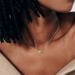 Topaz & Emerald Toi et Moi Necklace