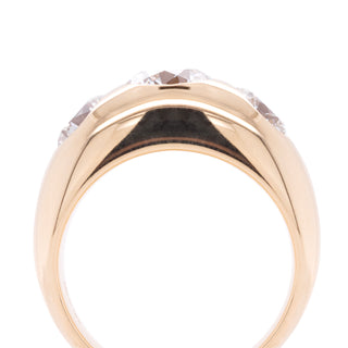 Custom 3 Diamond Bombe Ring