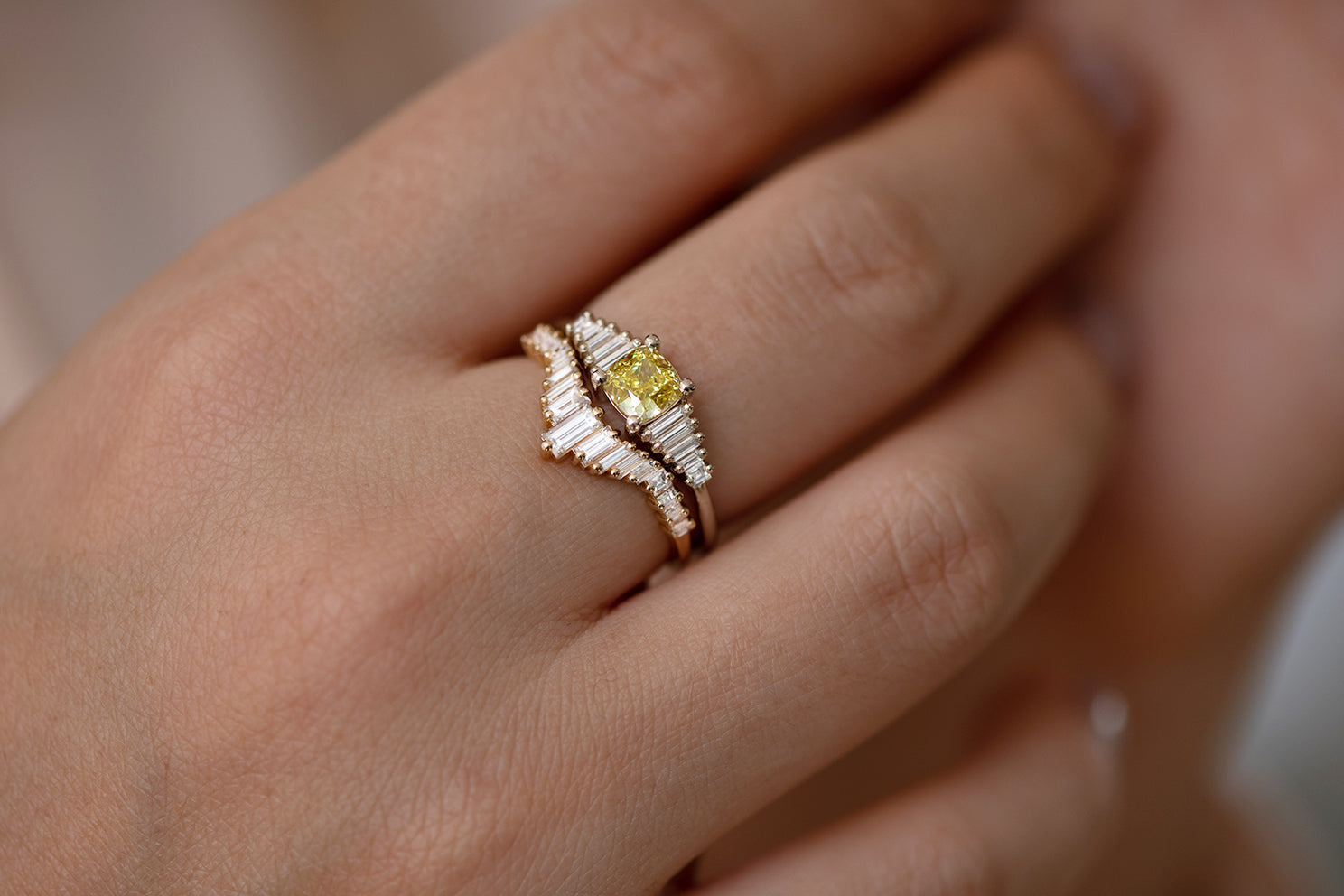 Art Deco Tapered Baguette Diamond Ring Anne Sportun Fine Jewellery