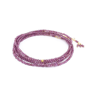 Pink Garnet Wrap Bracelet - Necklace