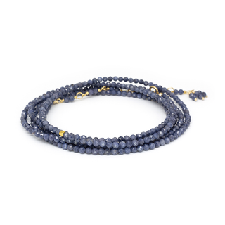 Opaque Blue Sapphire Bead Wrap Bracelet Necklace Anne Sportun