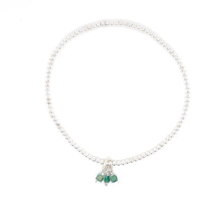 Triple Stone Charm 2mm Stretchie Baby Bracelet