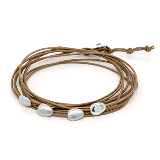 Linen Cord Four Matte Petal Bracelet
