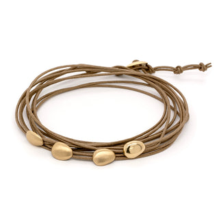 Linen Cord Four Matte Petal Bracelet