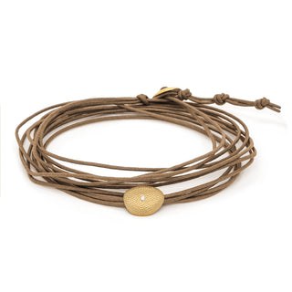 Linen Cord Single Diamond Stardust Petal Bracelet