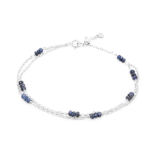 Luna' Double Strand Gemstone Station Bracelet