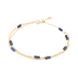 Luna' Double Strand Gemstone Station Bracelet