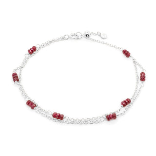Luna' Double Strand Gemstone Station Bracelet