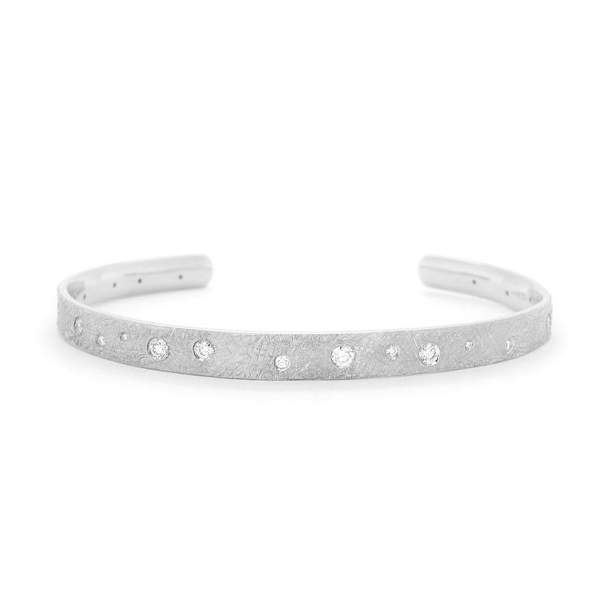 Suneera Medium Cuff - Black Rhodium Finish Sterling Silver w/Black Dia – 22  Pcs by Man of the World