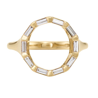 Baguette Diamond Circle Statement Ring
