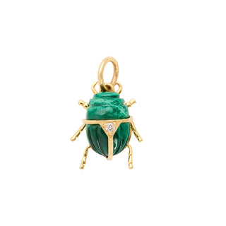 Small Beetle Charm I Carved Malachite