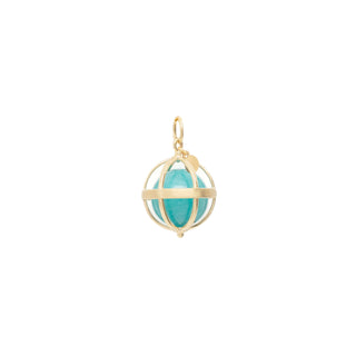 Amazonite Gemstone Ball Large Cage Charm - Final Sale Sample Item