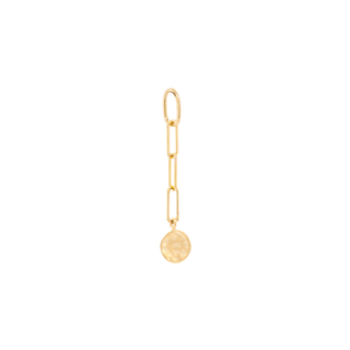 Mini Hammered Disc and Paperclip Link Charm