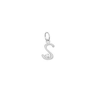 Initial Letter Charm with Diamond