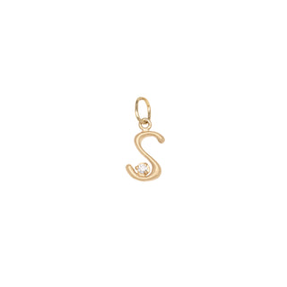 Initial Letter Charm with Diamond