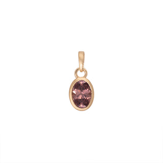 'Archive' No. 33 Oval Deep Rose Zircon Charm