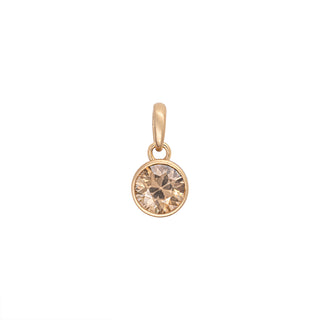 'Archive' No.10 Burnt Orange Round Zircon Charm - Anne Sportun Fine Jewellery