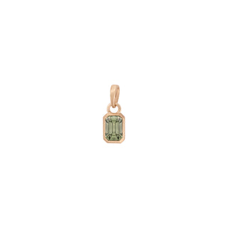 'Archive' 0.77ct Emerald Cut Moss Green Sapphire Charm