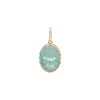 'Archive' 6.89ct Oval Mint Green Emerald Slice Charm - Anne Sportun Fine Jewellery