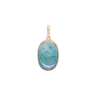 'Archive' 14.92ct Oval Waterlily Paraiba Tourmaline Charm - Anne Sportun Fine Jewellery