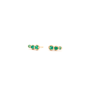 Mini 'Festival' Green Emerald Climber Earring