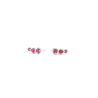 Mini 'Festival' Red Ruby Climber Earrings