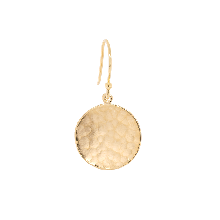 Hammered Disc Coin Drop Earrings - Main Image