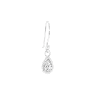 'Boulder' Bezel Pear Diamond Drop Earrings