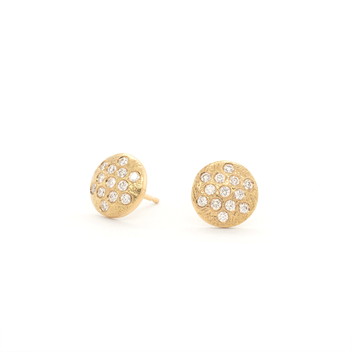 Gold pave stud earrings online