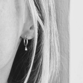 Bezel Princess Cut Diamond Hoops | 14k - Anne Sportun Fine Jewellery