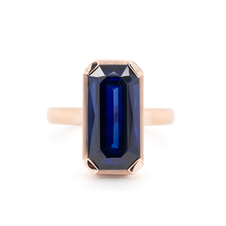 Custom Family Heirloom Blue Sapphire Ring