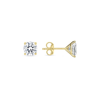 Round Lab Diamond Classic Prong Stud Earrings