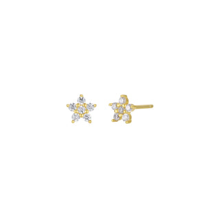 Pavé Flower Stud Earring | 14k Vermeil