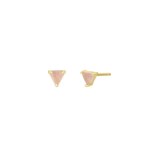 Rose Quartz Mini Energy Gem Studs | Gold Plated